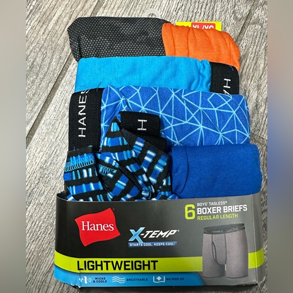 Hanes Boys' 6pk Print X-Temp Boxer Briefs New With Tags Size Small - Picture 3 of 5